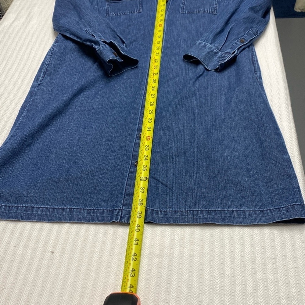 J. Crew Dress Shirt Dress Pockets Blue Denim Cottagecore Preppy Size 10 - Picture 5 of 10